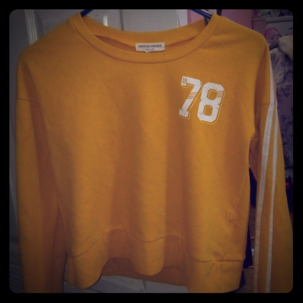 Yellow long sleeve crop top